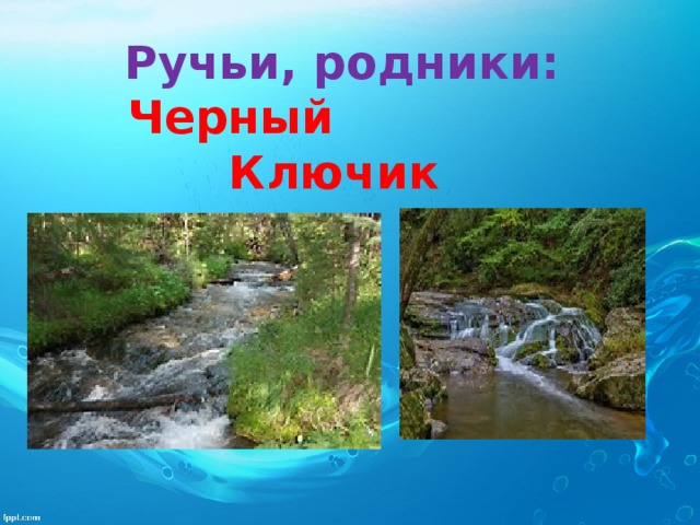 Ручьи, родники:  Черный Ключик 