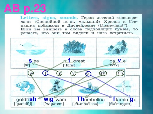AB p.23 v s f w g f g Th sh 