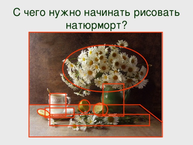 С чего нужно начинать рисовать натюрморт? 