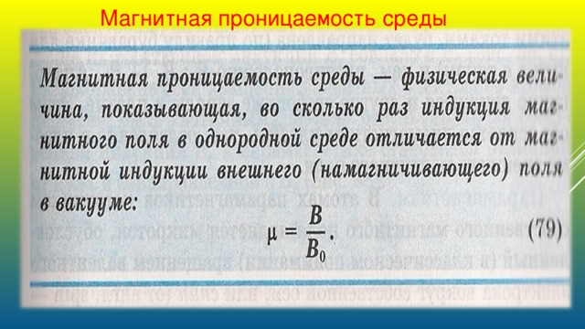 Магнитная проницаемость среды 