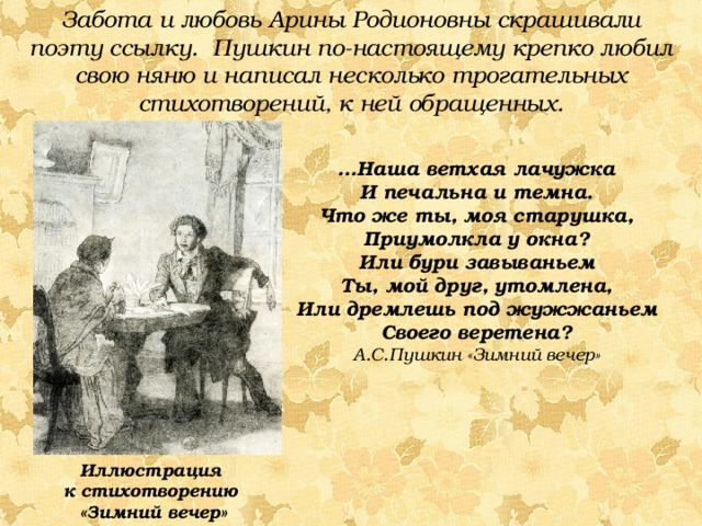 Образ няни в жизни и творчестве а с пушкина проект