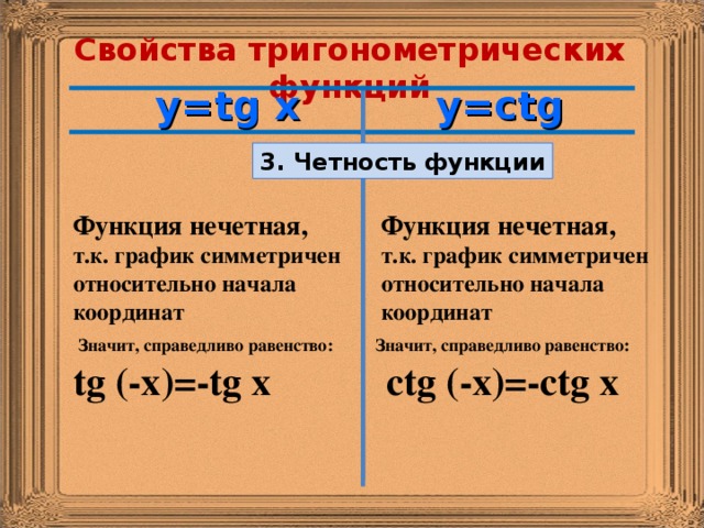 Презентация четность нечетность периодичность тригонометрических функций 10 класс алимов